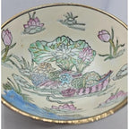 Antique Chinese Famille Rose Bowl Tongzhi Mark Lotus Mandarin Ducks