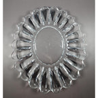 Vintage Clear Pressed Glass Oval Serving Platter Fluted Glass Dish