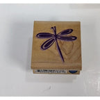 Wood Rubber Stamp Set Cat Rose Dragonfly Asian Symbols Set of 7