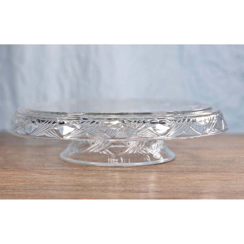 Vintage Pressed Glass Reversible Food Display Stand with Dip Bowl 11"