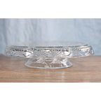 Vintage Pressed Glass Reversible Food Display Stand with Dip Bowl 11"