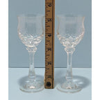 Crystal Cut Cordial Glasses Set of 2 Stemmed 5 Inch