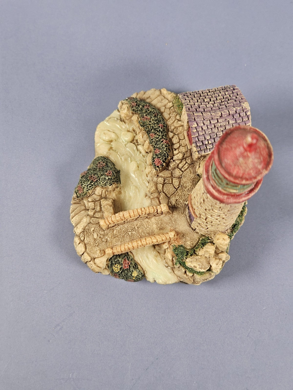 Vintage Ks Collection Lighthouse Figurine Stone House & Bridge