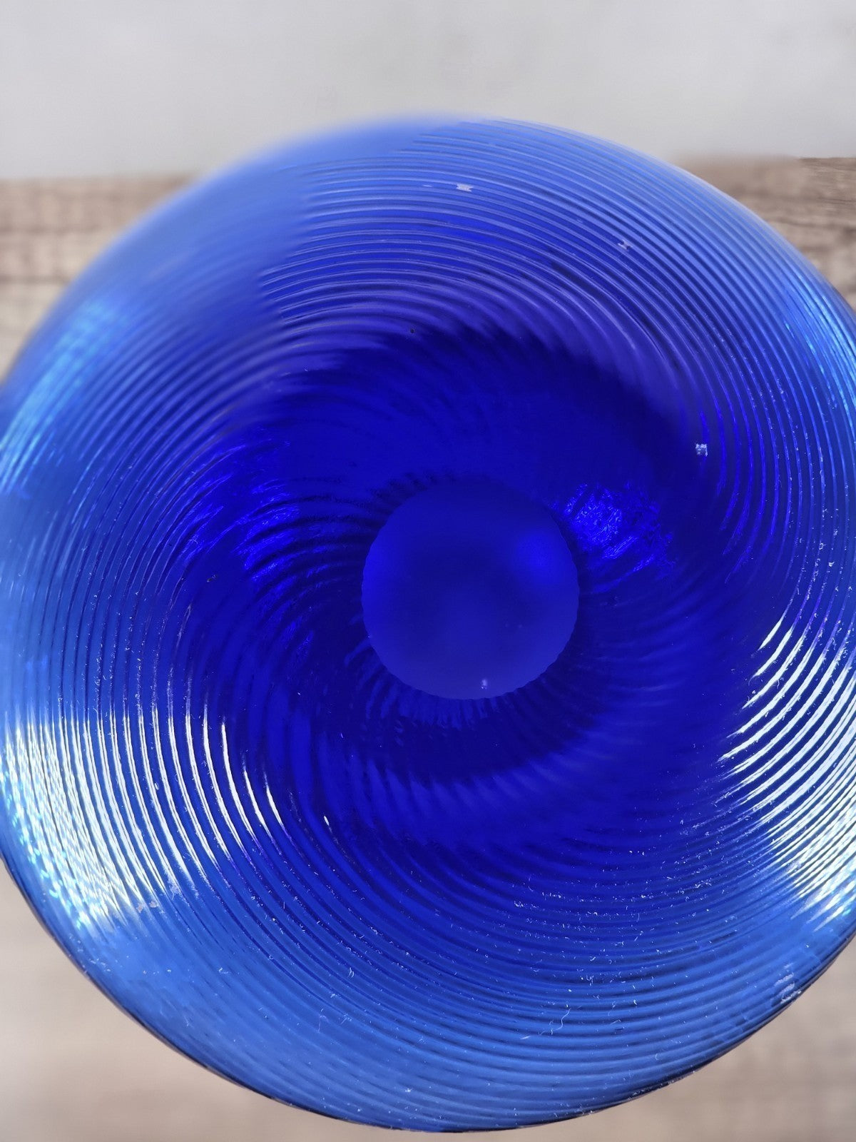 Mid-Century Cobalt Blue Swirled Glass Vase | Retro Art Glass Decor