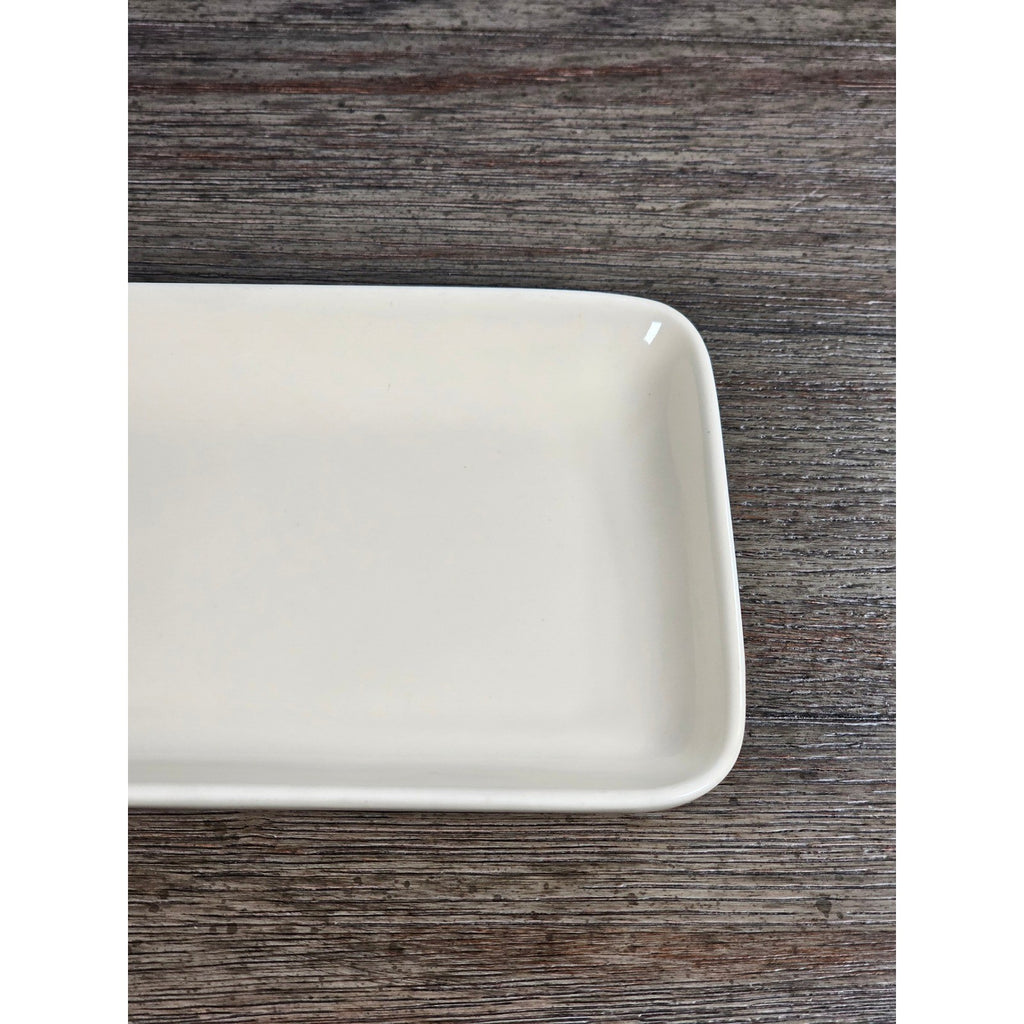 Old Pottery Company Rectangular Dish 7x5 Cream Stoneware Tray