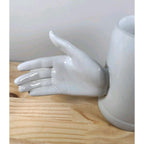 Vintage Gerz West Germany White Beer Stein Sculptural Hand Handle