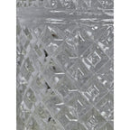 Vintage Heavy Clear Crystal Glass Diamond Pattern Water Pitcher – With Chip