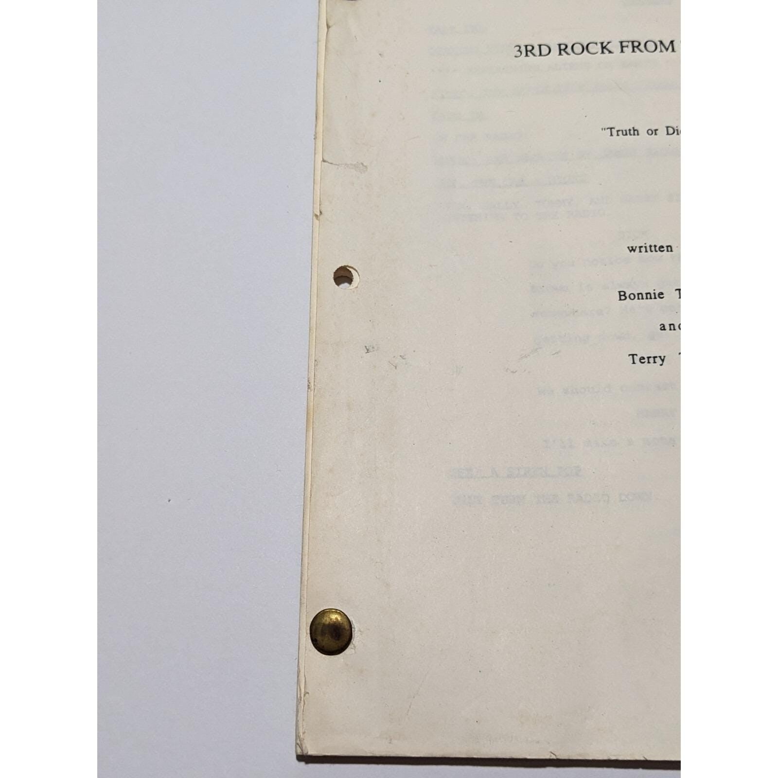 Vintage 3rd Rock from the Sun Script First Draft 1995 TV Memorabilia