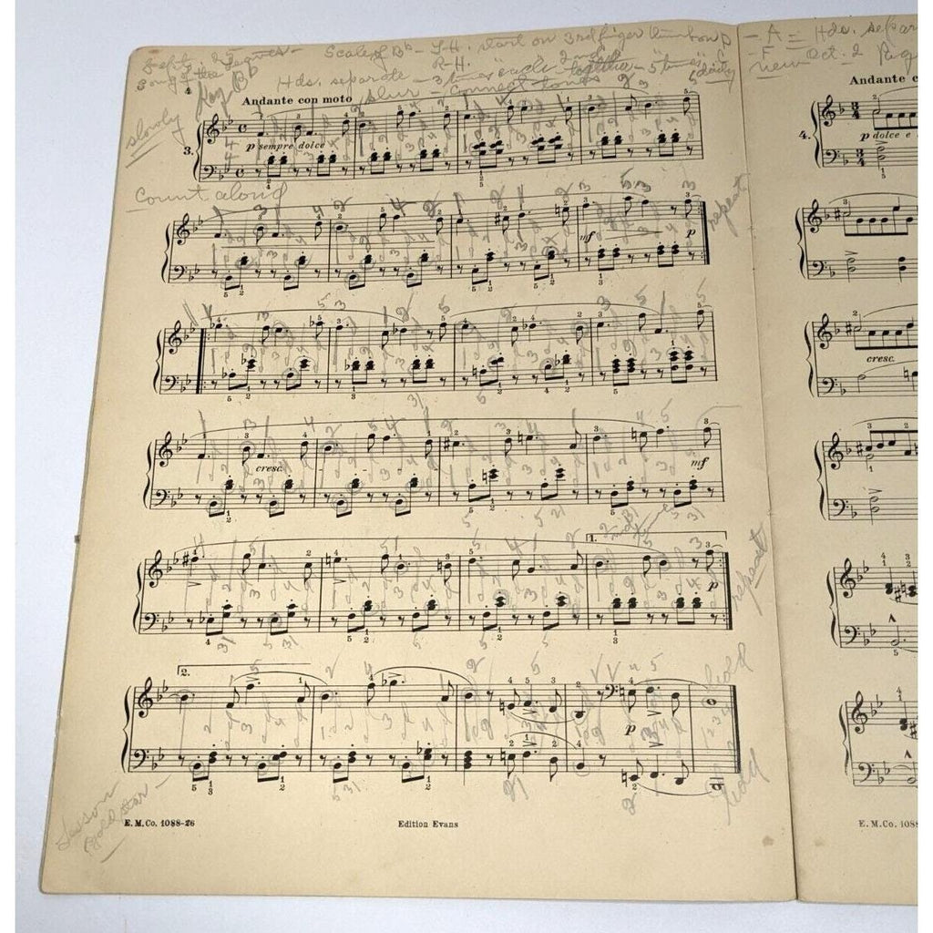 Concone 25 Melodious Etudes Op 24 Piano Book Evans Edition