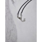Vintage Sterling Silver Om Pendant with Purple Stone Necklace