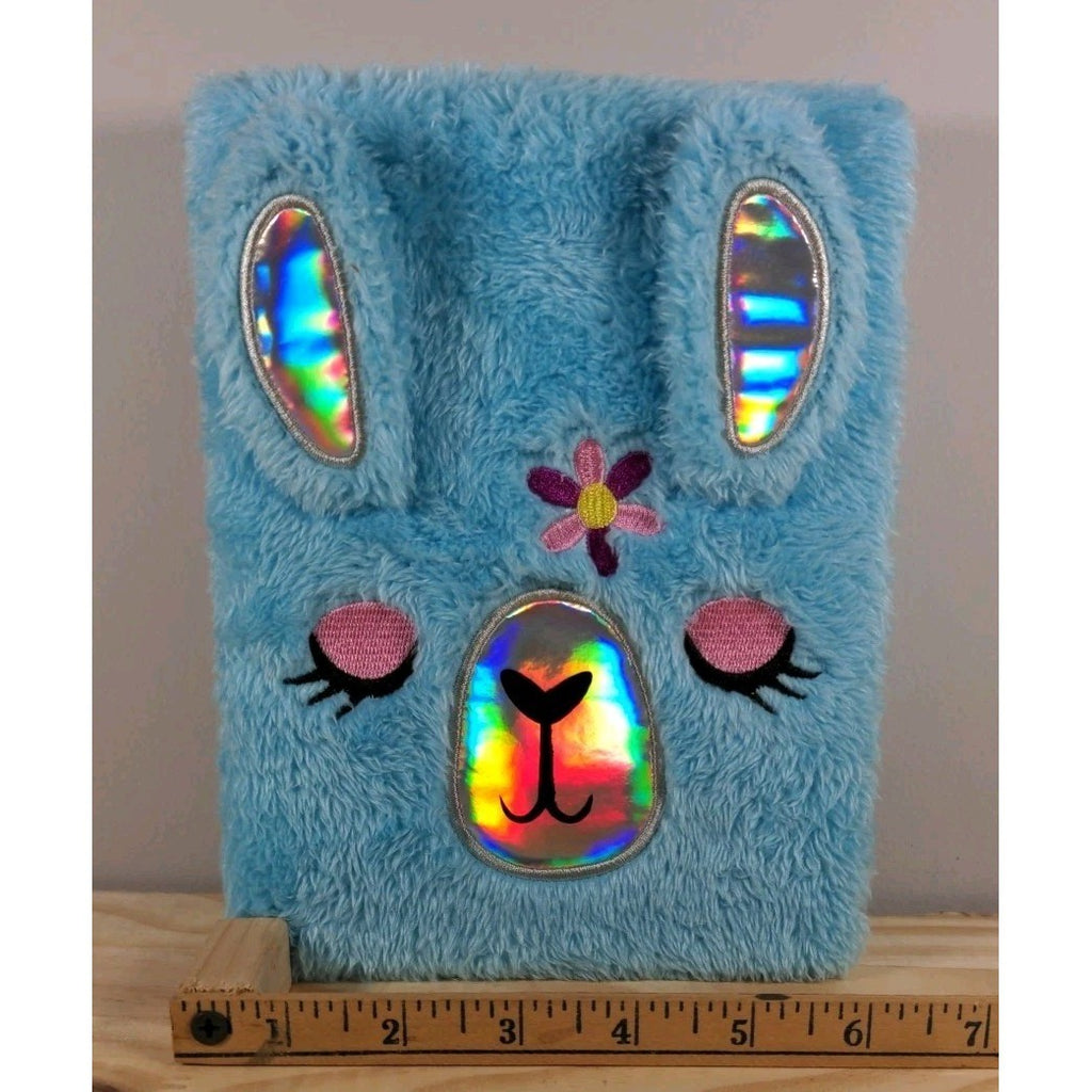 Blue Fuzzy Llama Journal – Plush Notebook – 80 Pages – Kids Cute Stationery