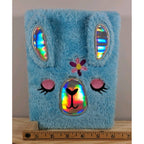 Blue Fuzzy Llama Journal – Plush Notebook – 80 Pages – Kids Cute Stationery