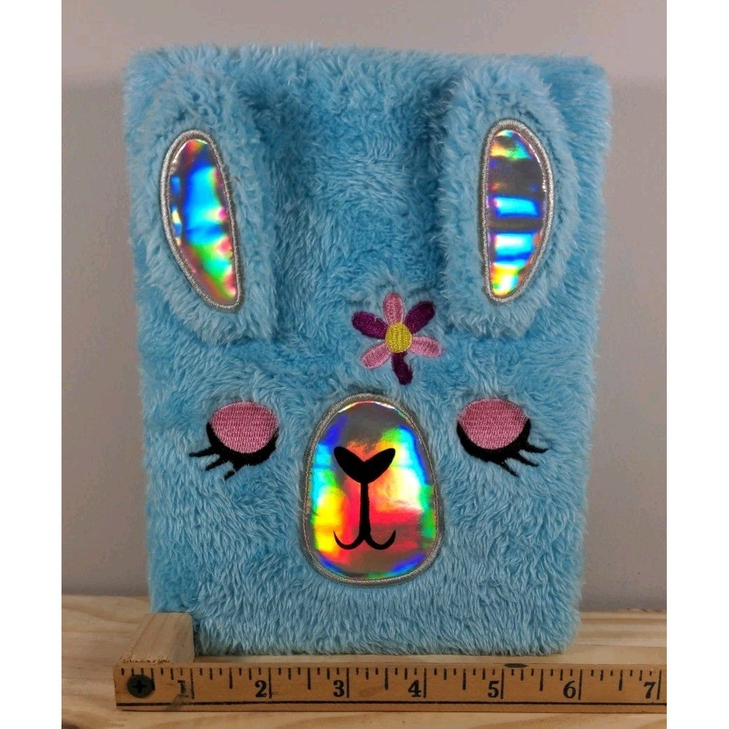 Blue Fuzzy Llama Journal – Plush Notebook – 80 Pages – Kids Cute Stationery