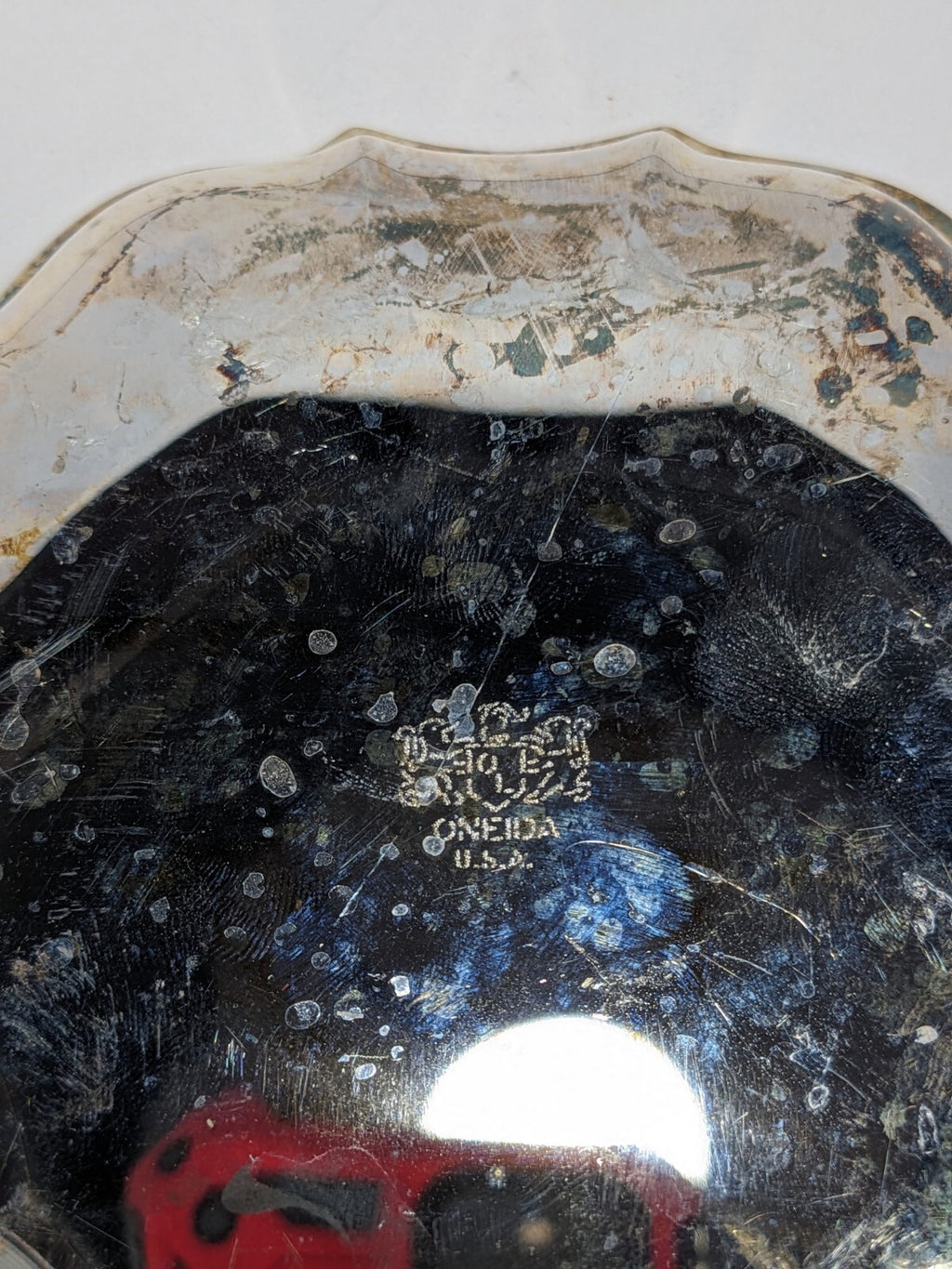 Vintage Oneida Silver Plate Scalloped Edge Candy Serving Dish 5.5"