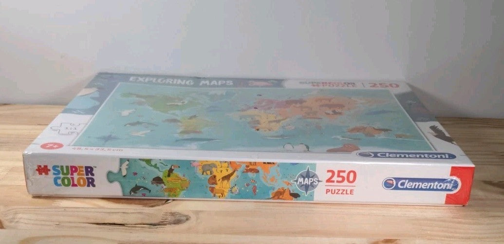 New Sealed Exploring Maps Super Color Puzzle 250 Pieces By Clementoni