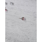 Vintage Pink Teardrop Stud Earrings Silver Tone Used