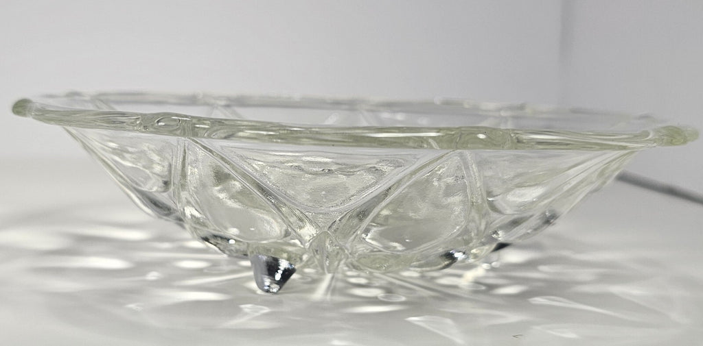 Set of 2 Anchor Hocking Footed Teardrop  Dot #920 Bowl 1960s