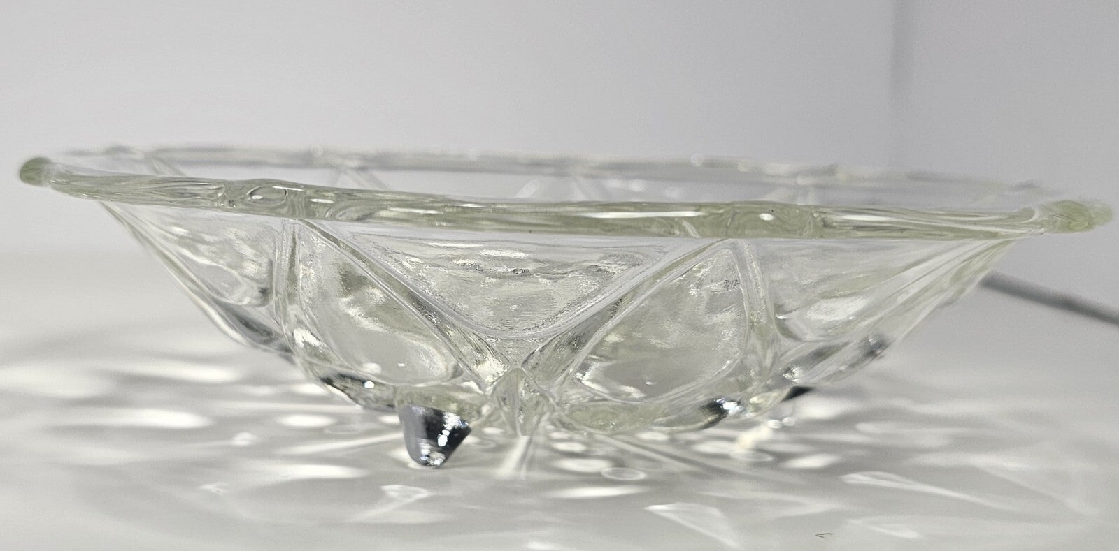 Set of 2 Anchor Hocking Footed Teardrop  Dot #920 Bowl 1960s