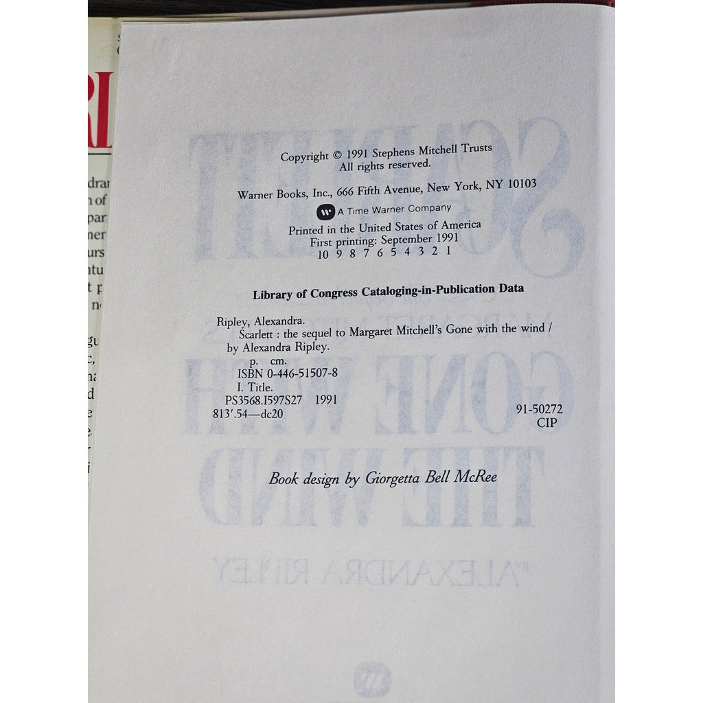 Scarlett 1991 First Printing HC Sequel