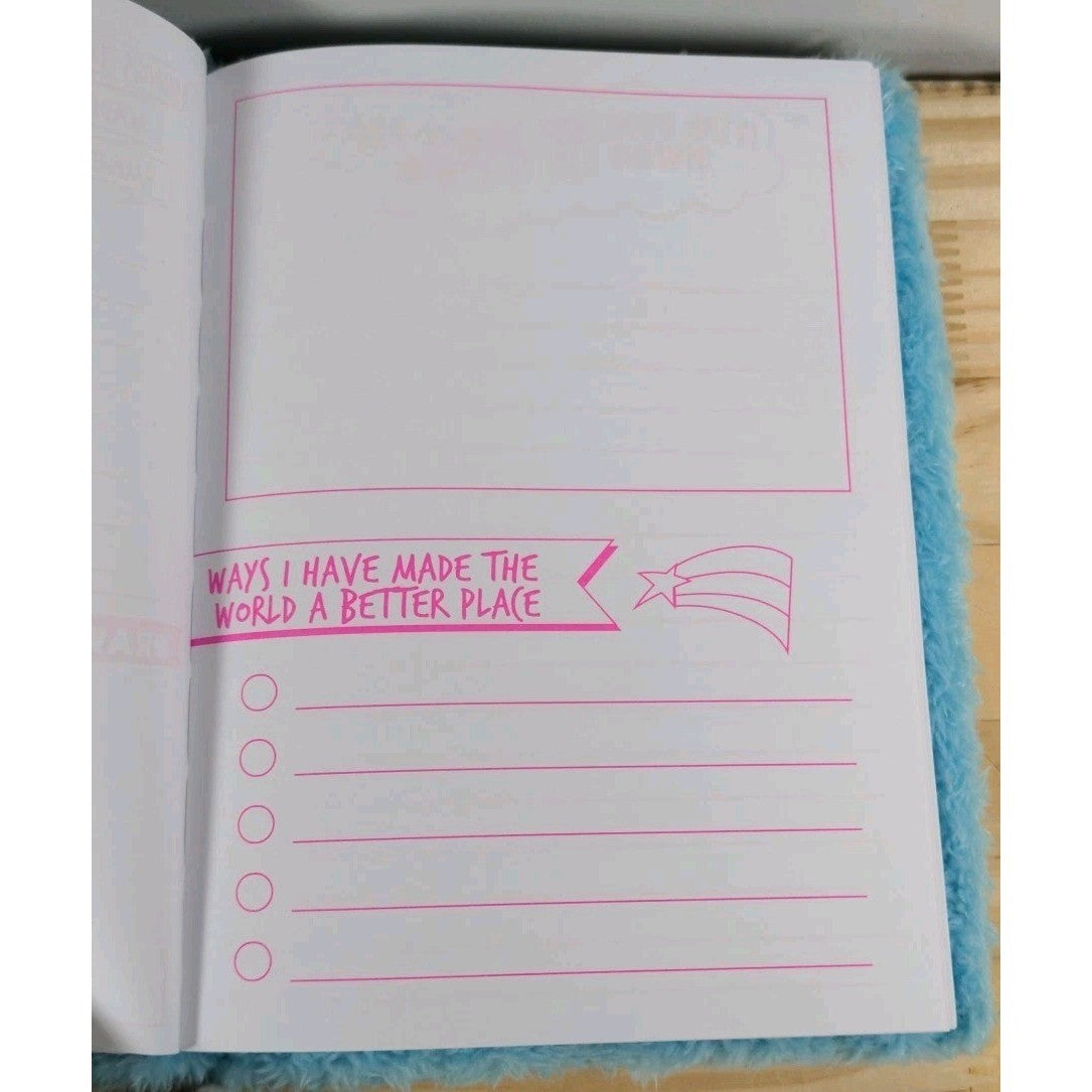 Blue Fuzzy Llama Journal – Plush Notebook – 80 Pages – Kids Cute Stationery