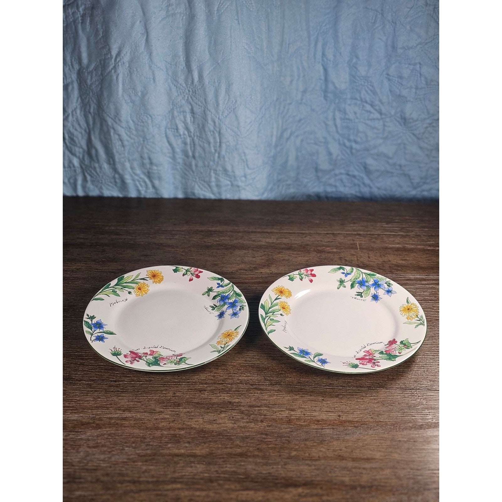 Vintage Majesticware Geranium Dessert Plates Set of 2 Sue Zipkin 8 Inch