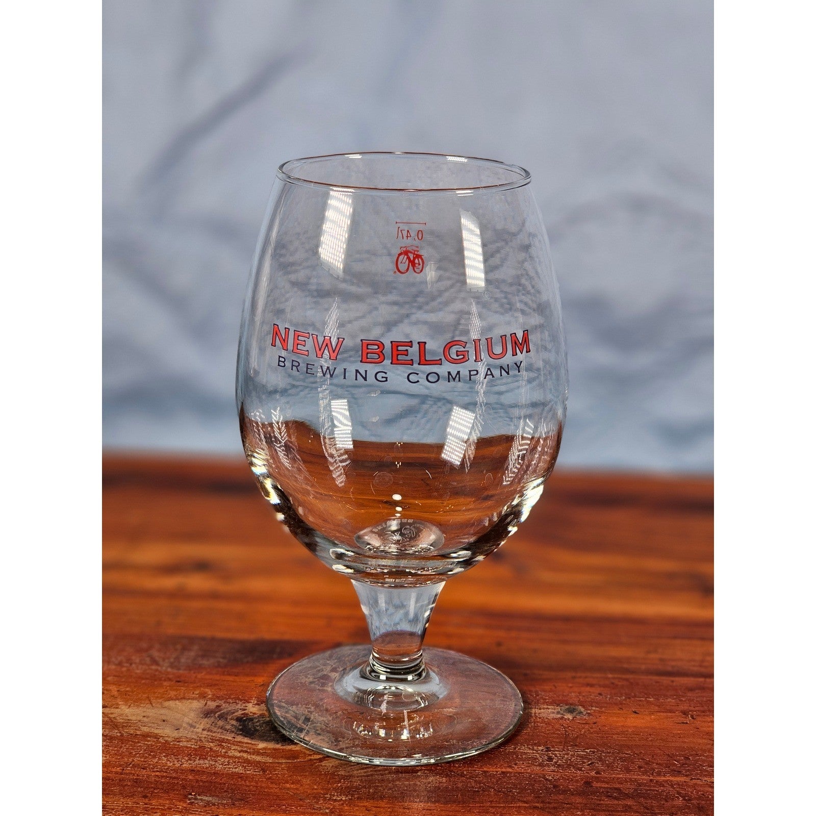 Vintage New Belgium Brewing Tulip Beer Glass Red Logo Stemmed