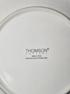 Set Of 6 White Embossed Dinner Plates Thomson Pottery 10.75 Inch Ceramic