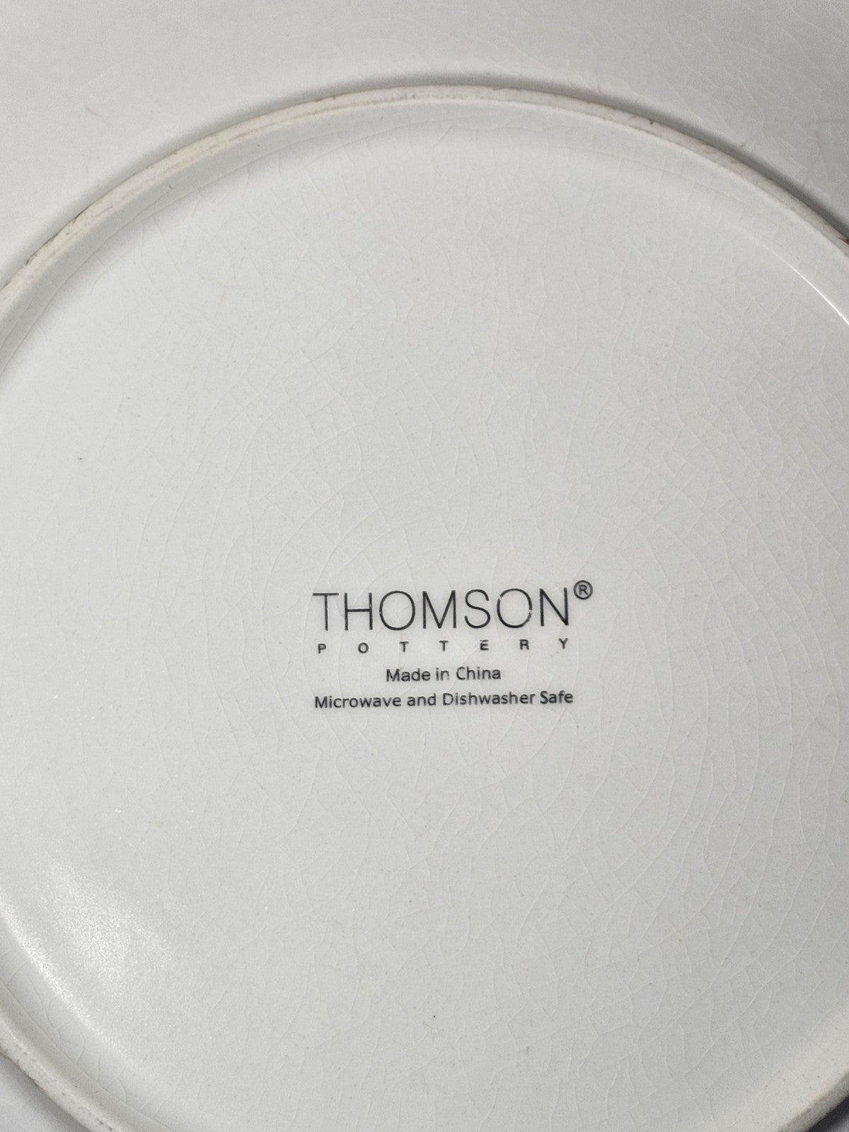 Set Of 6 White Embossed Dinner Plates Thomson Pottery 10.75 Inch Ceramic