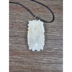 Vintage Buffalo Bone Carved Pendant Necklace Native Style 2.5 Inch