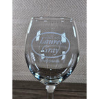 Laurel Gray Vineyards Wine Glass 7" Etched Stemware