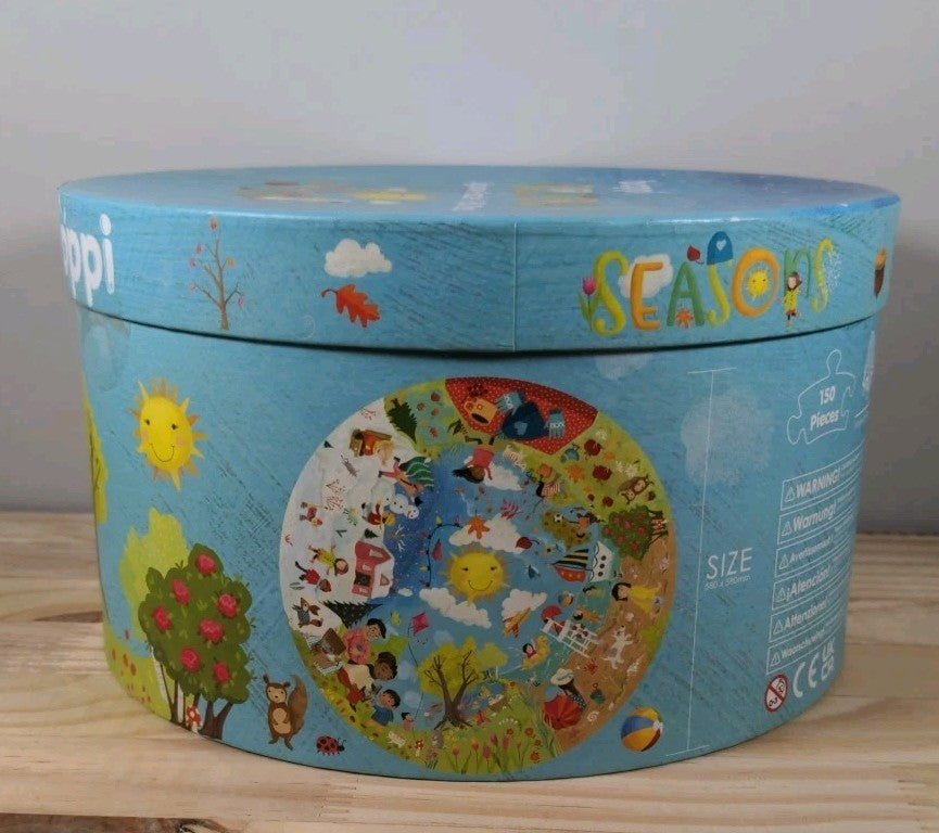 Boppi Kids 150-Piece Round "Seasons" Puzzle – New & Sealed – Laura Watson Art