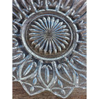 Vintage Pressed Glass Bowl Scalloped Edge 10 Inch Clear Glass Serving Dish