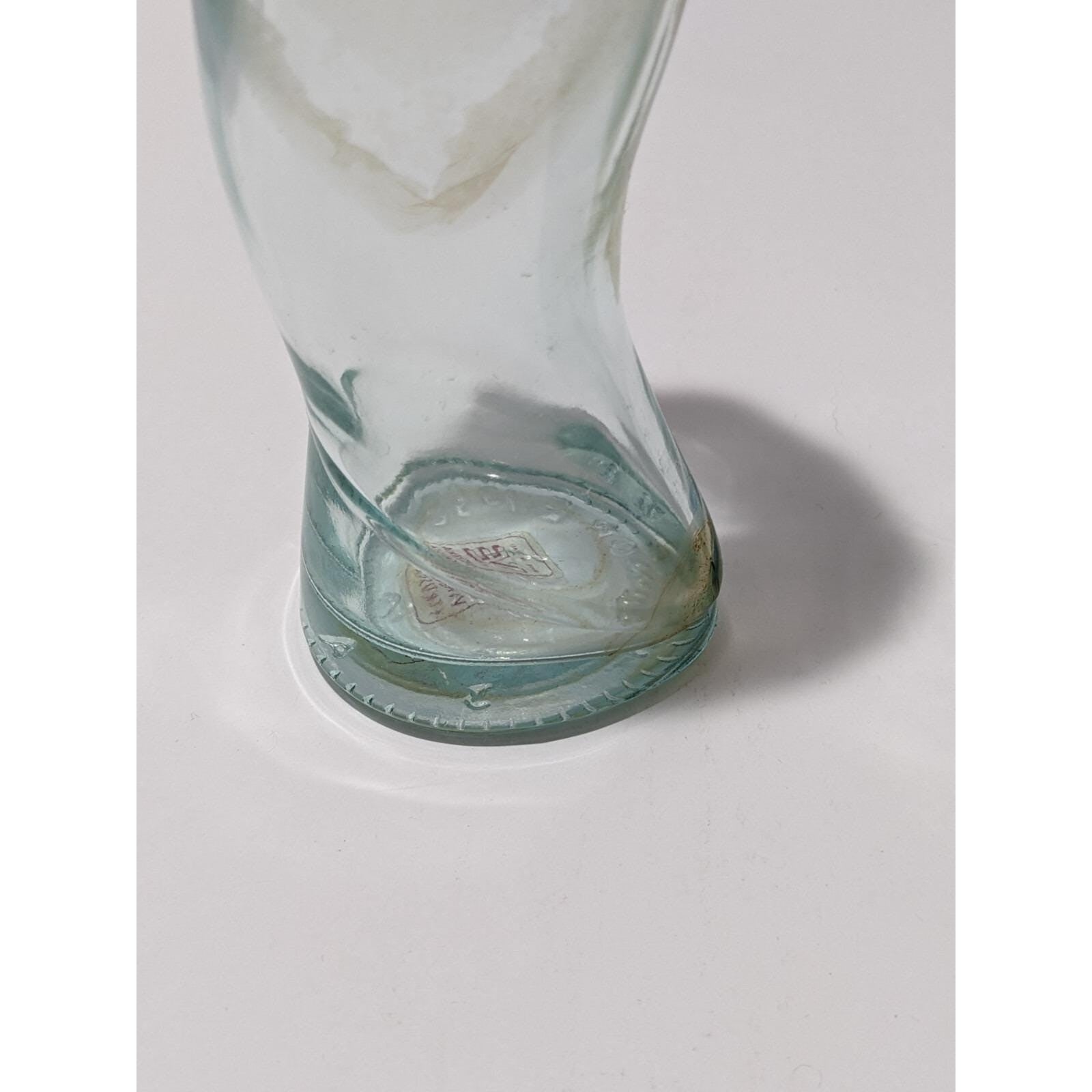 Vintage Vetreria Etrusca Green Glass Bottles Pair Italian 1960s