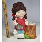 Gentle Treasures Girl Cat Figurine Ceramic Vintage 7x5