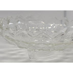 Vintage Fostoria American Cubist Glass Bowl 3 Footed Sawtooth Rim