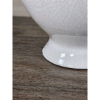Vintage White Crackle Glaze Vase 12.5in Farmhouse Display
