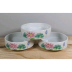 Vintage Otagiri Lotus Garden Bowls Set of 3 Japan Floral Mini Bowls 3"