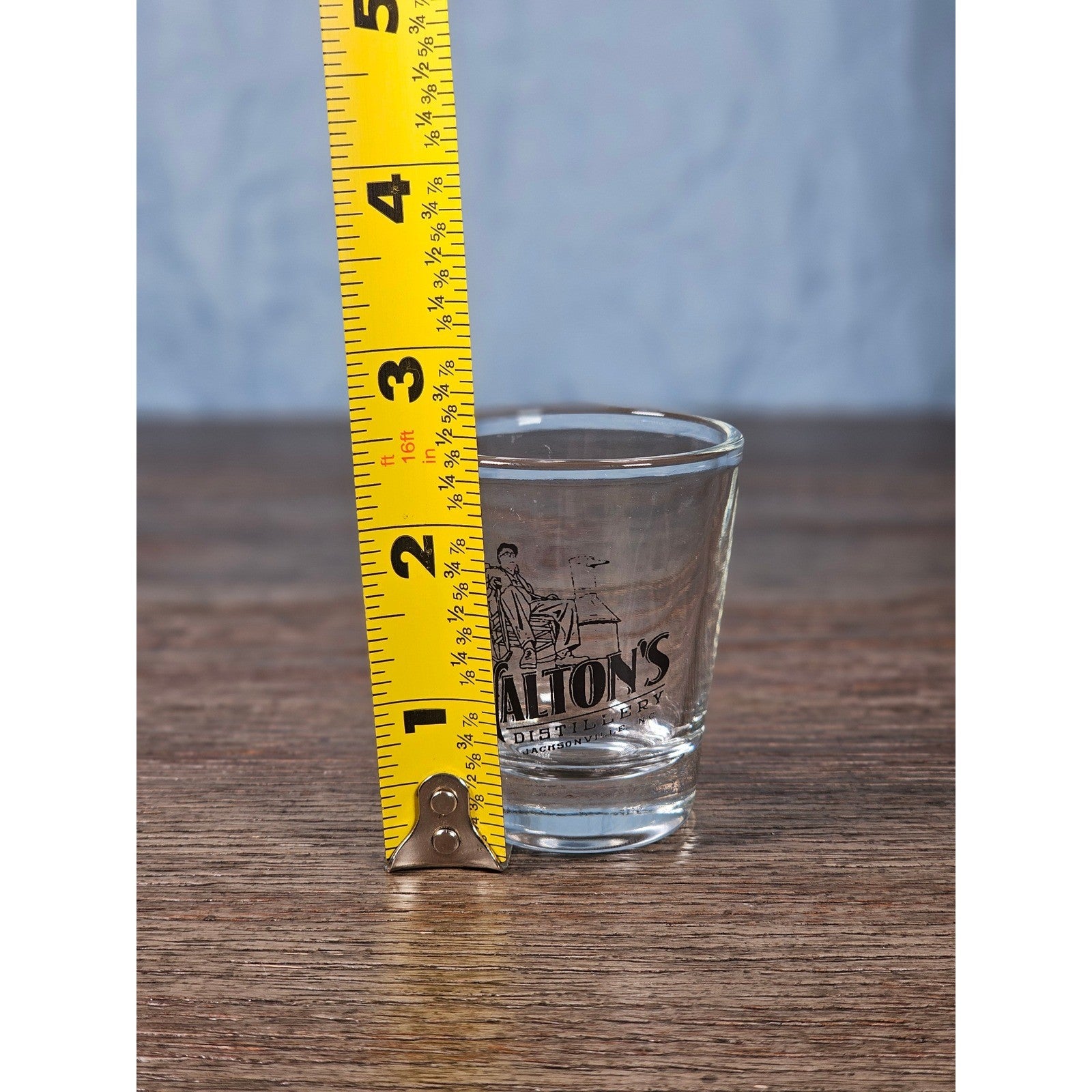 Walton's Distillery Shot Glass Souvenir Clear Glass Barware 2.5"