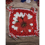 Vintage Crochet Poinsettia Ornaments Set 3 Christmas Decor