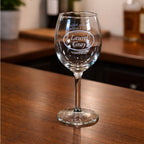 Laurel Gray Vineyards Wine Glass 7" Etched Stemware