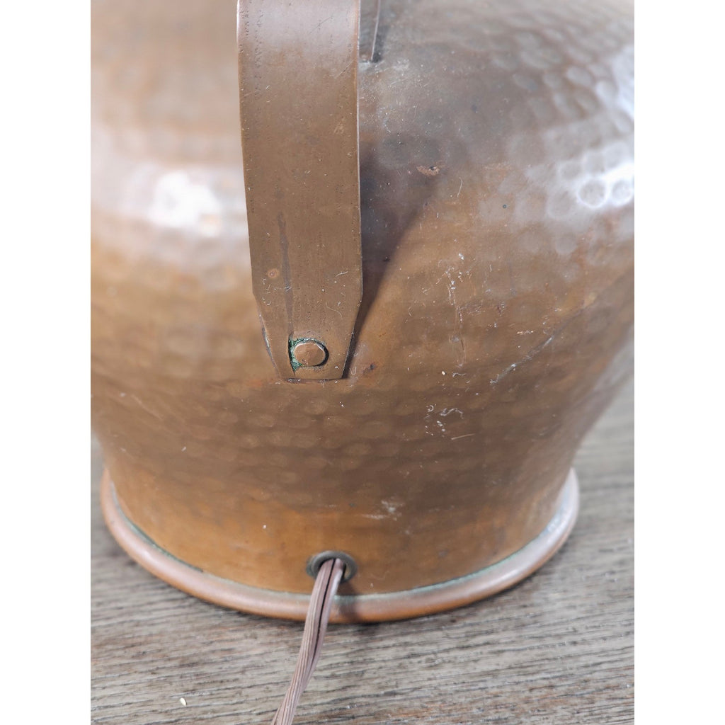 Vintage Hammered Copper Table Lamp 25" Rustic Mid Century Base