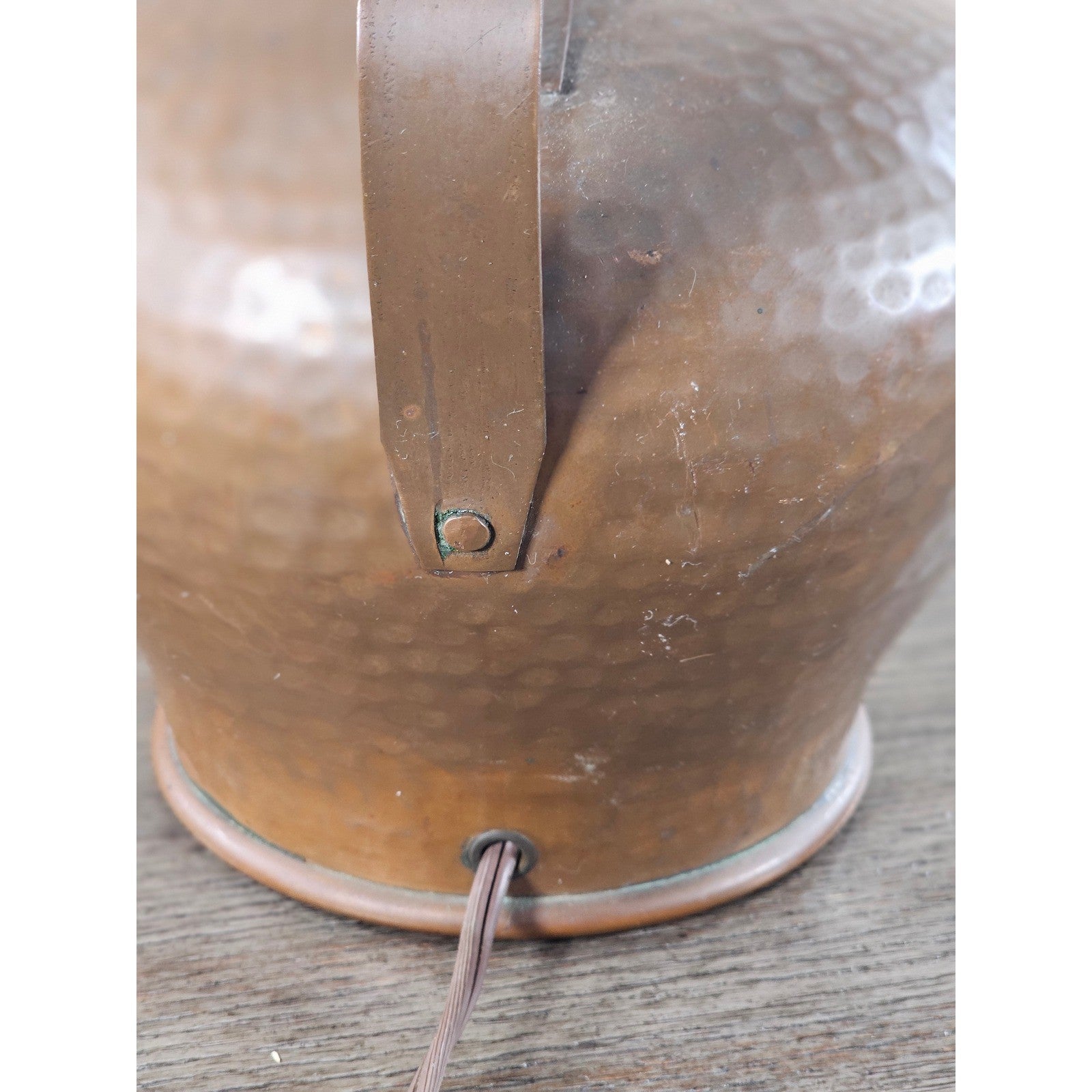 Vintage Hammered Copper Table Lamp 25" Rustic Mid Century Base