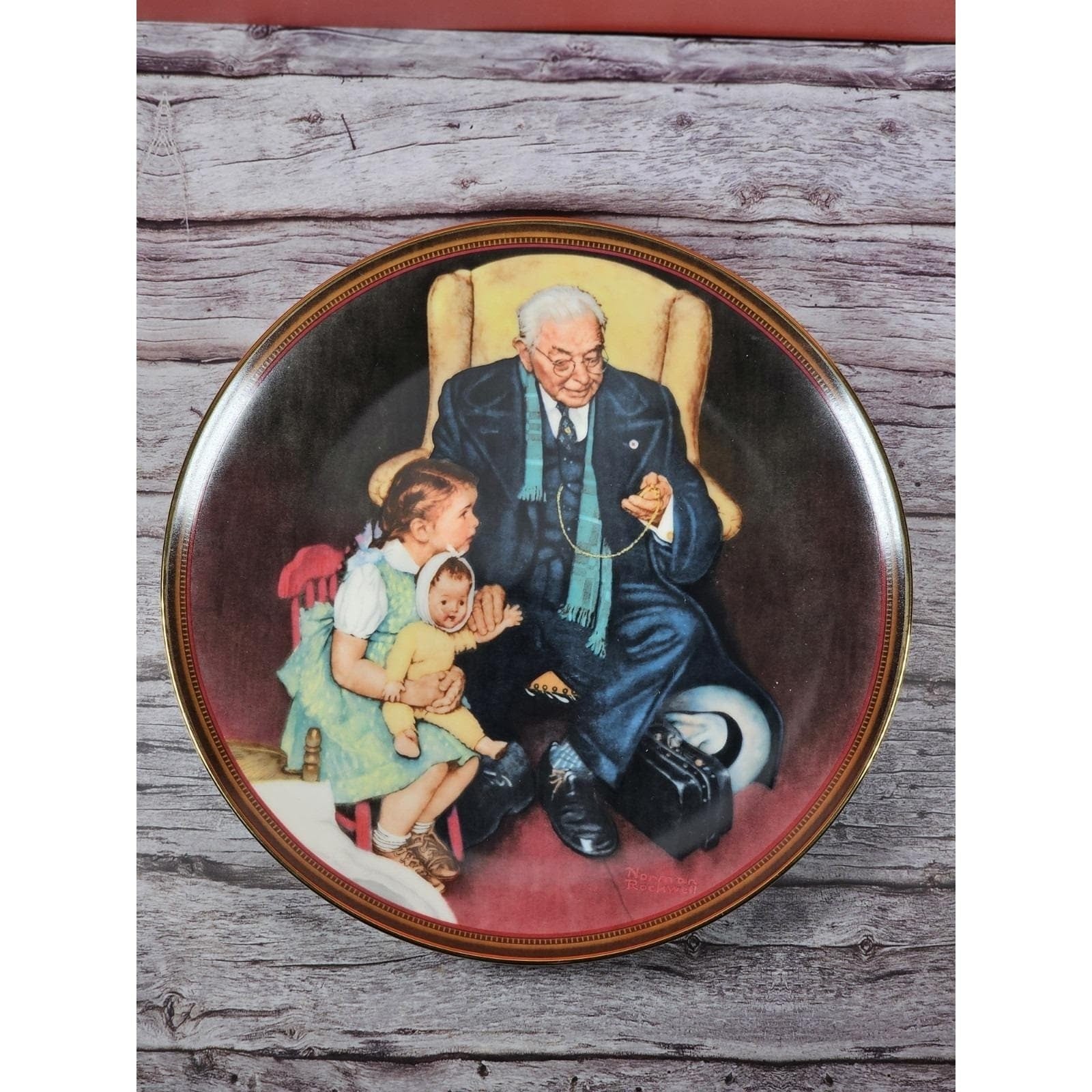 Vintage Norman Rockwell Tender Loving Care Collector Plate 1988 Knowles