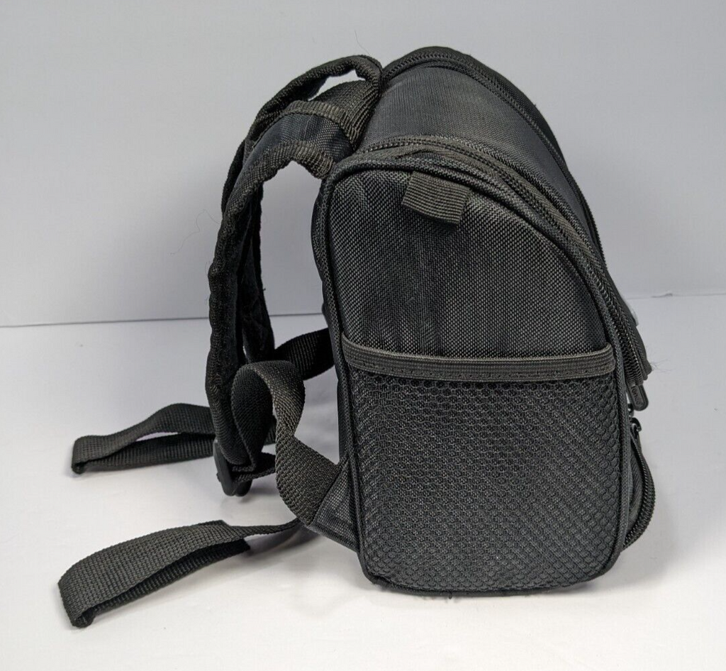 Nintendo DS Gameboy Small Backpack Carrying Case Black Zippered Game Bag