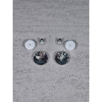 Vintage Silver Tone Textured Stud Earrings | Classic Round Statement Studs