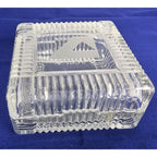 Vintage Crystal Trinket Box 1996 Small Square Jewelry Keepsake Box