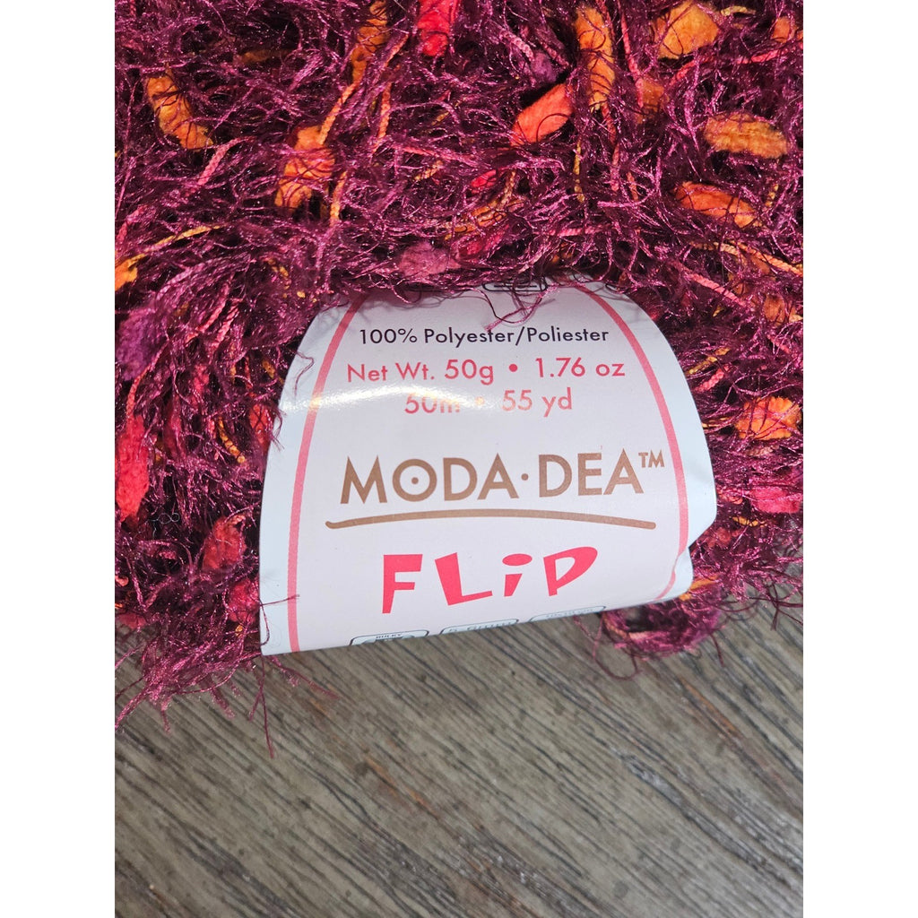 Moda Dea Flip Yarn Claret 9366 Novelty Eyelash Yarn 50g 55 Yards