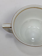 Floral Design Condol Saucer And Tea Cup With Gold Trim