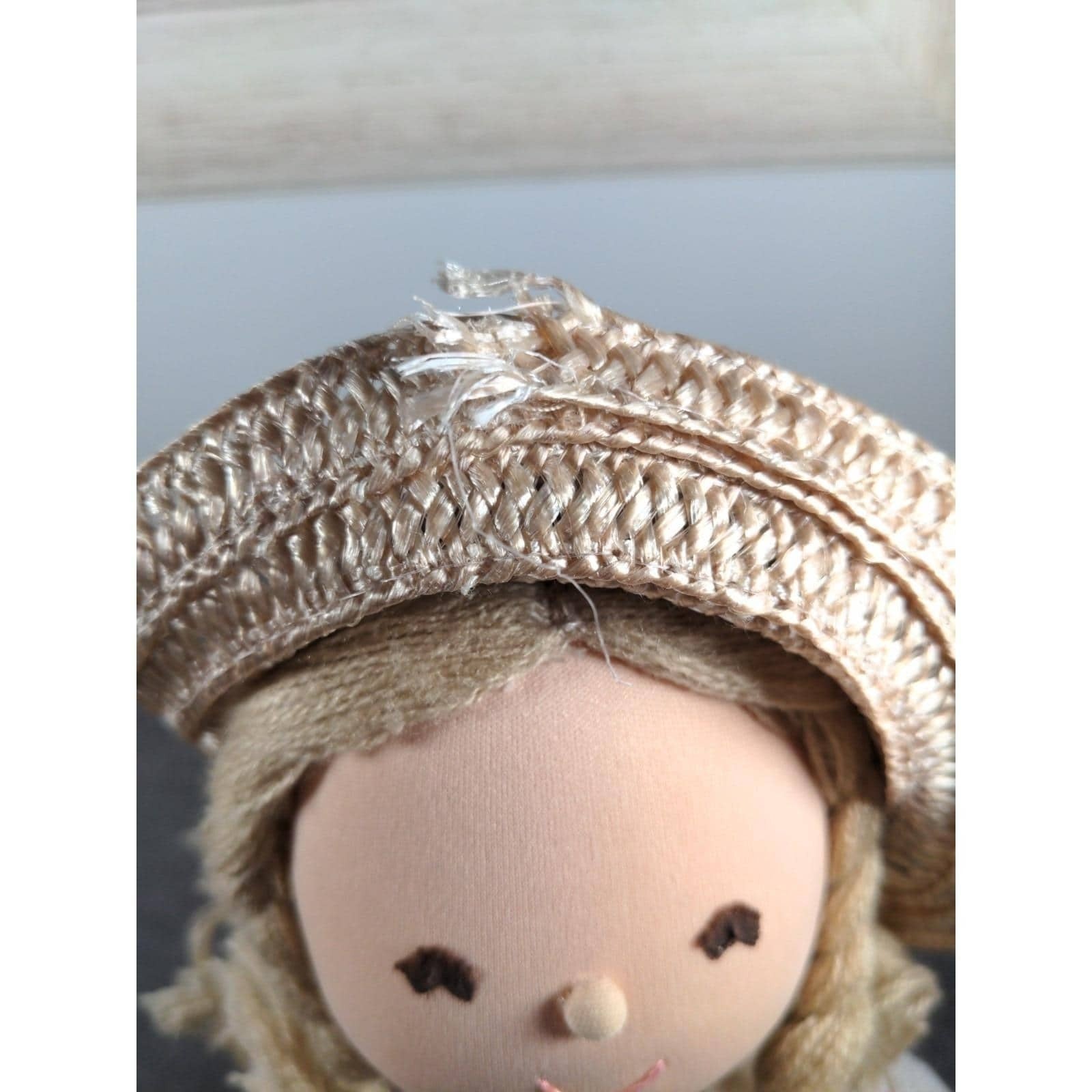 Vintage Applause Tessie Pepite Cloth Doll 1984 Straw Hat