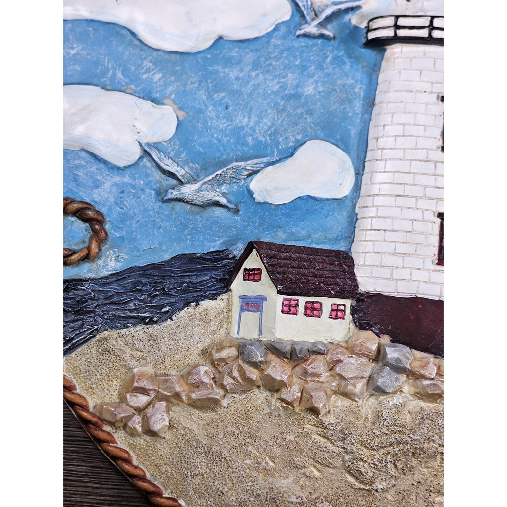 Ganz 3D Lighthouse Coastal Wall Decor – Nautical Beach Hanging Art 12.5"